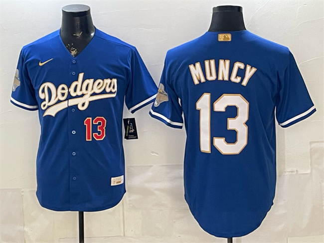 Men's Royal Los Angeles Dodgers #13 Max Muncy 2026 Alternate Gold Collection Stadium Stitched Baseball Jersey